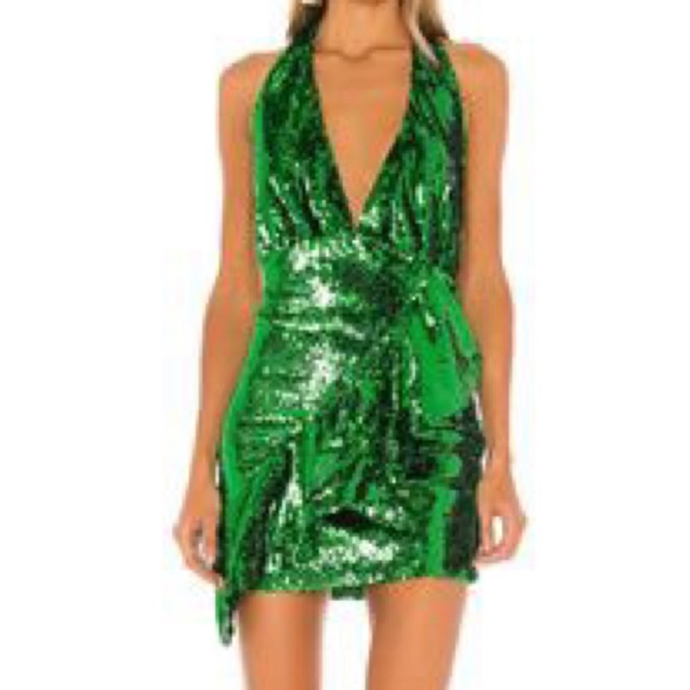 Mini green sequin dress